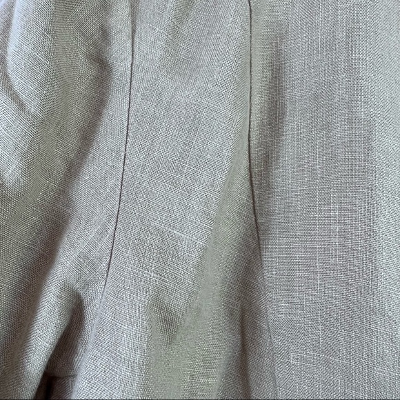 100% Natural Linen CHICOS Band Collar Minimalist Coat Duster Jacket Blazer L - Picture 9 of 16